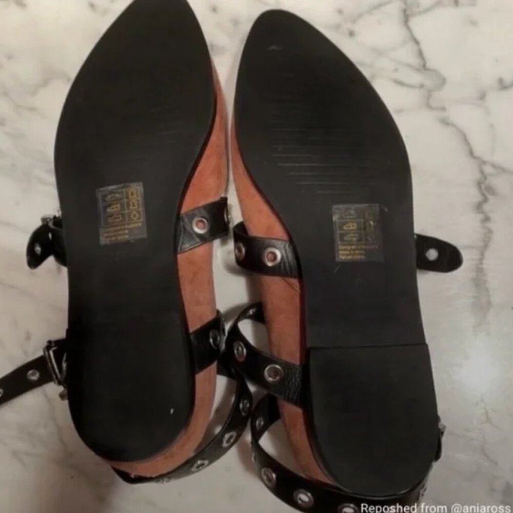 Sol Sana Miro Buckle Brown Suede Flats - Picture 5 of 10